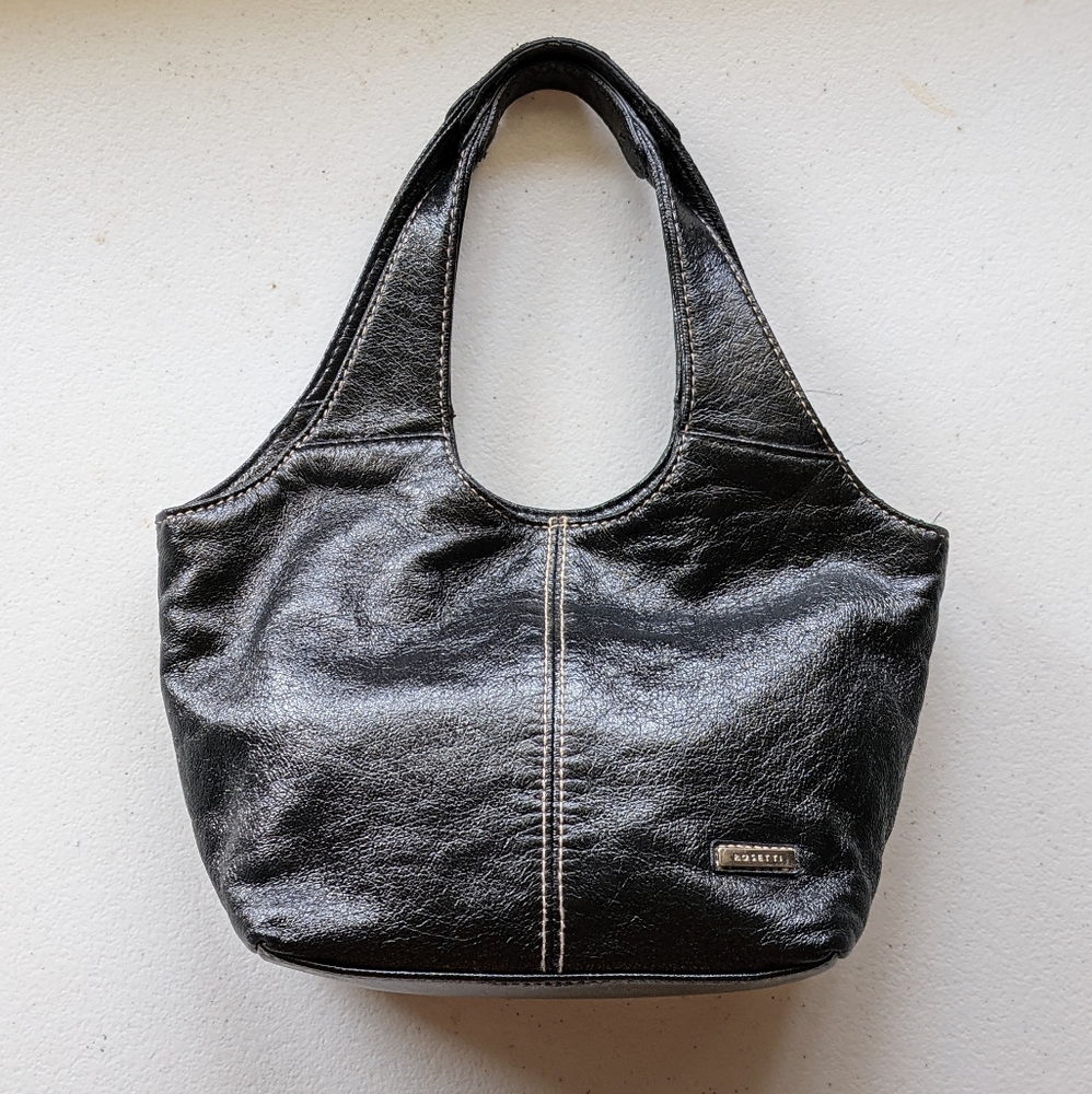 Black Rosetti Handbag With Magnetic Closure